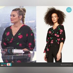 Zara‎ Floral wrap top size xs